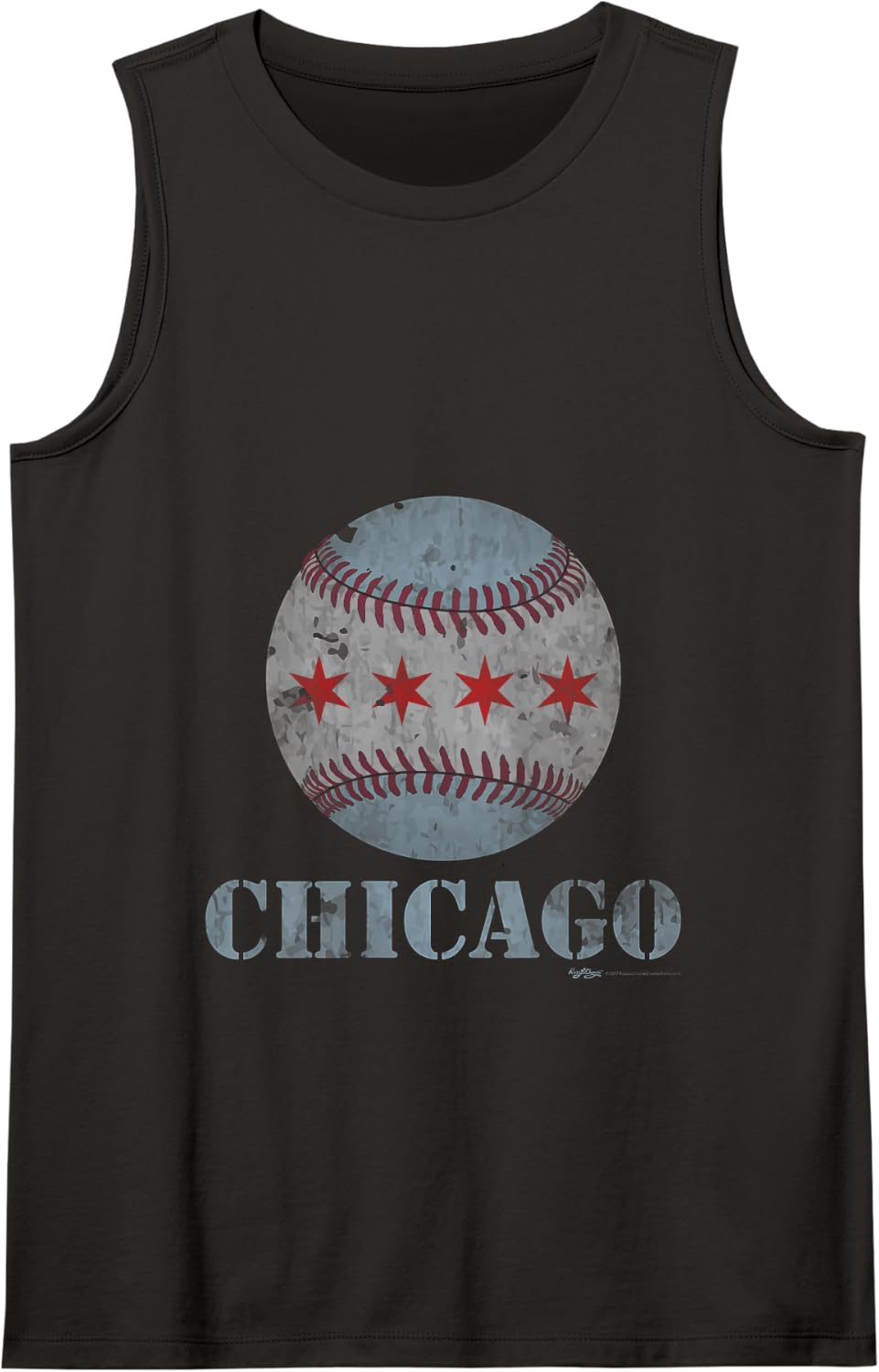 Vintage Chicago Baseball Flag Tank Top - Black