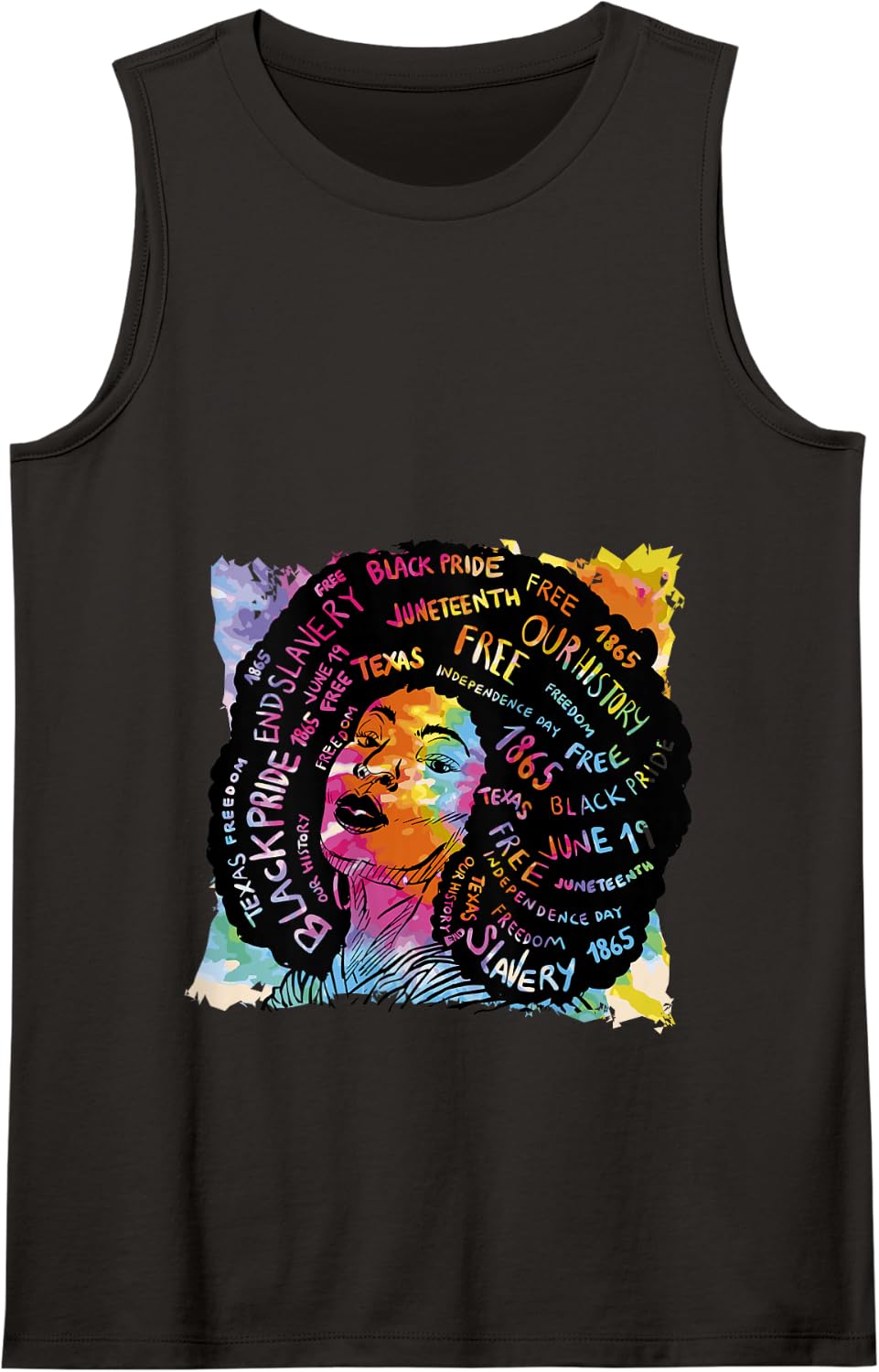 Womens Juneteenth African American Pride Black History Month Girls Tank Top - Black