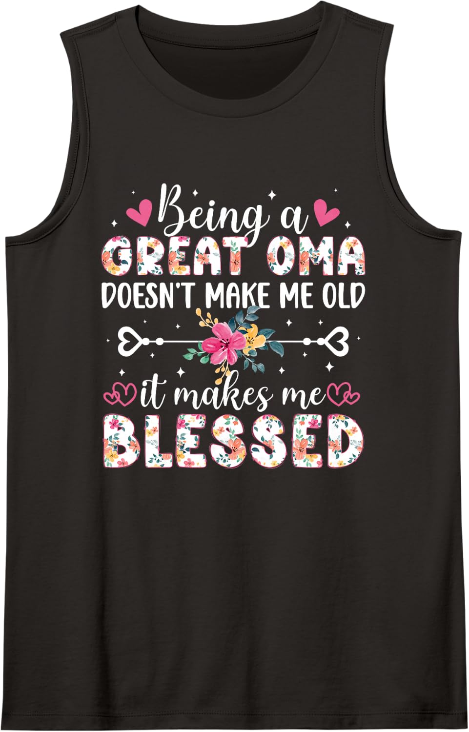 Being A Great Oma Blessed Great Oma Appreciation Sleeveless Tank Top - Black