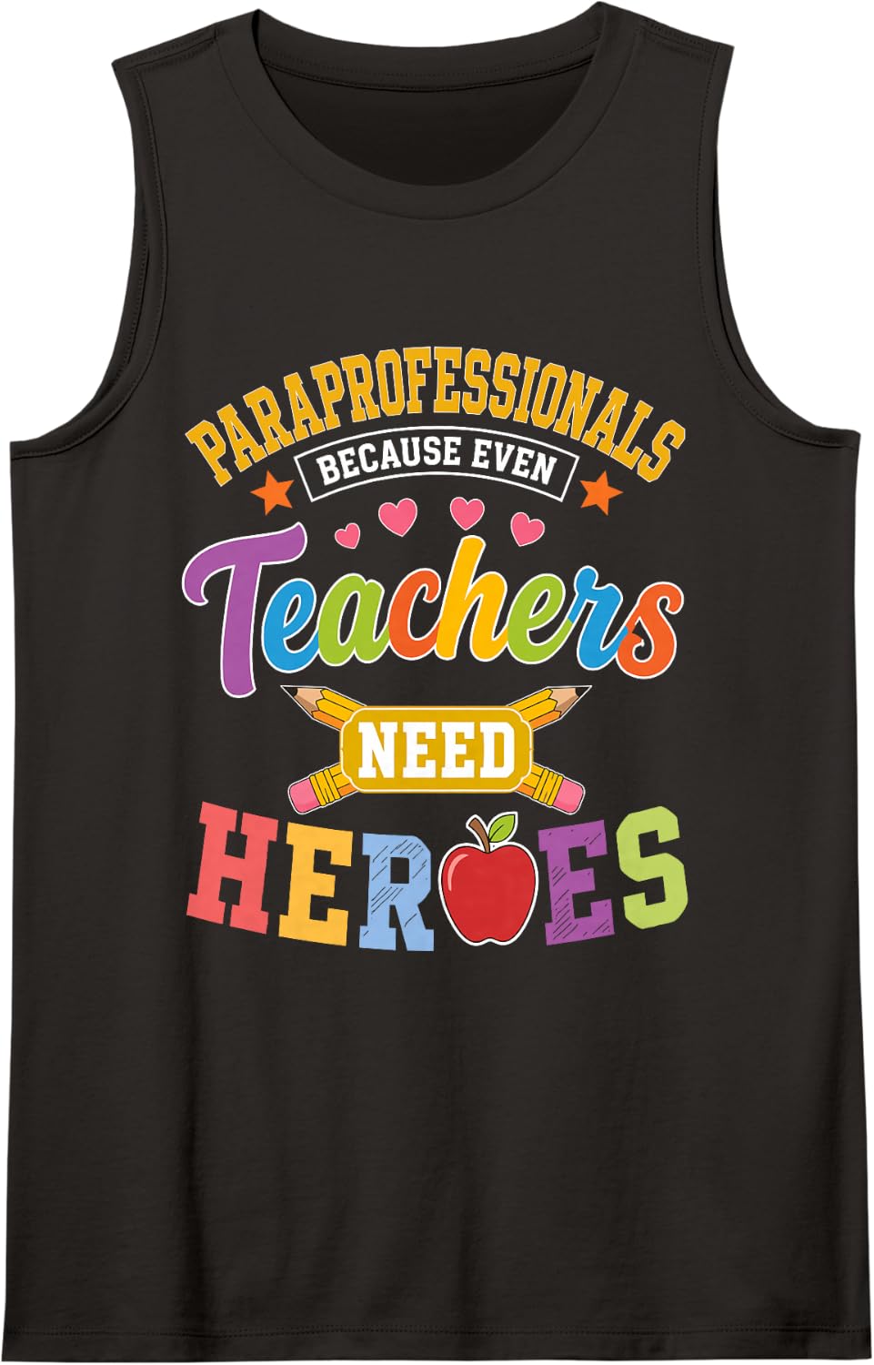Paraprofessional Art for Men Women Teacher Aide Paraprofes Sleeveless Tank Top - Black