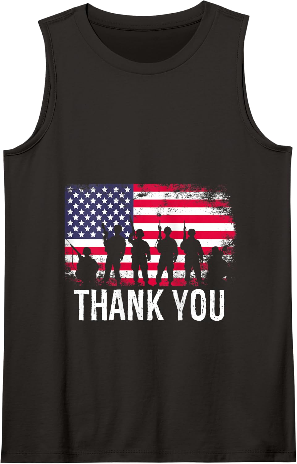 Thank You US Flag Tank Top - Black