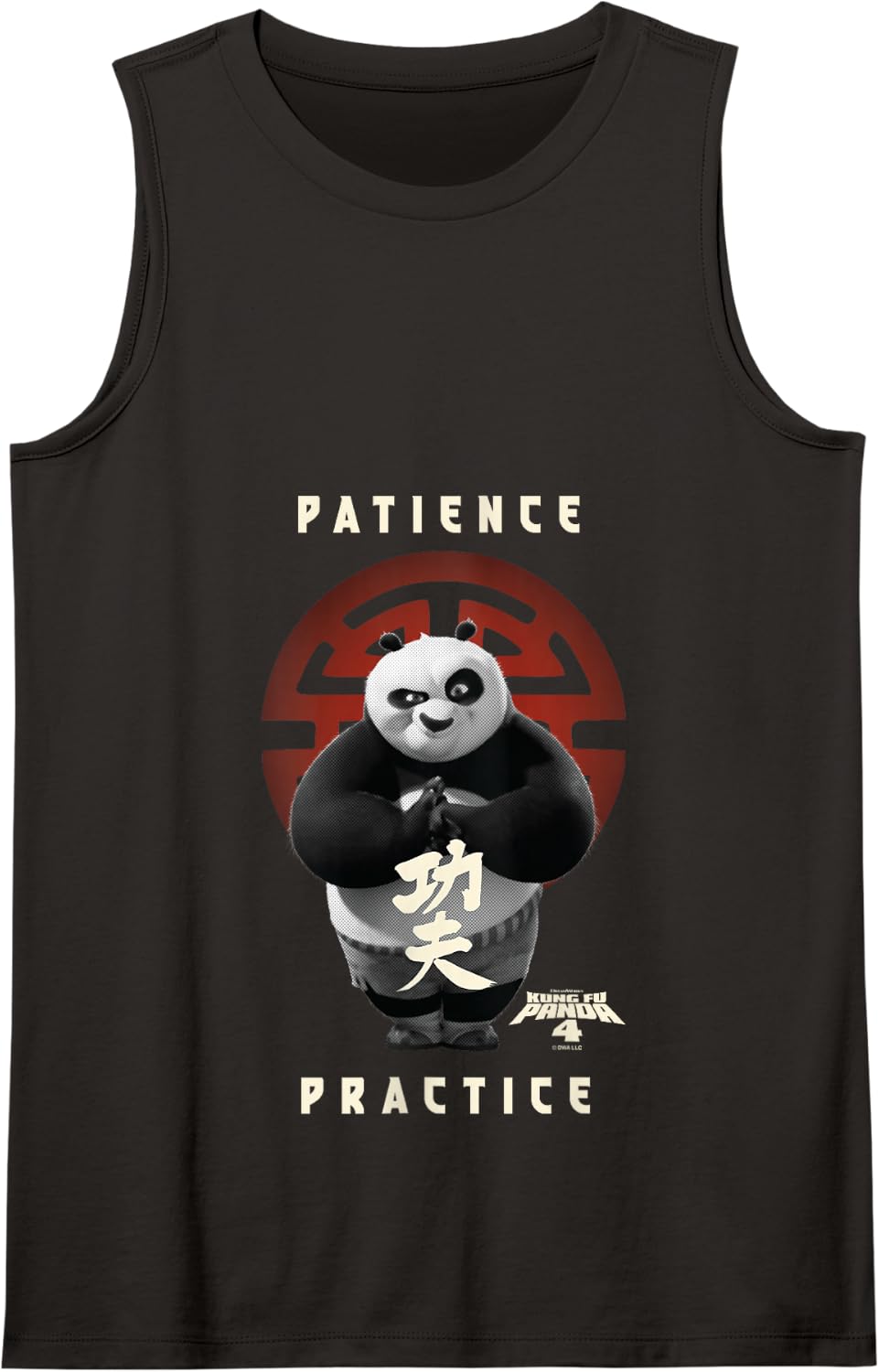 Kung Fu Panda 4 Patience Practice Master Po Portrait Tank Top - Black