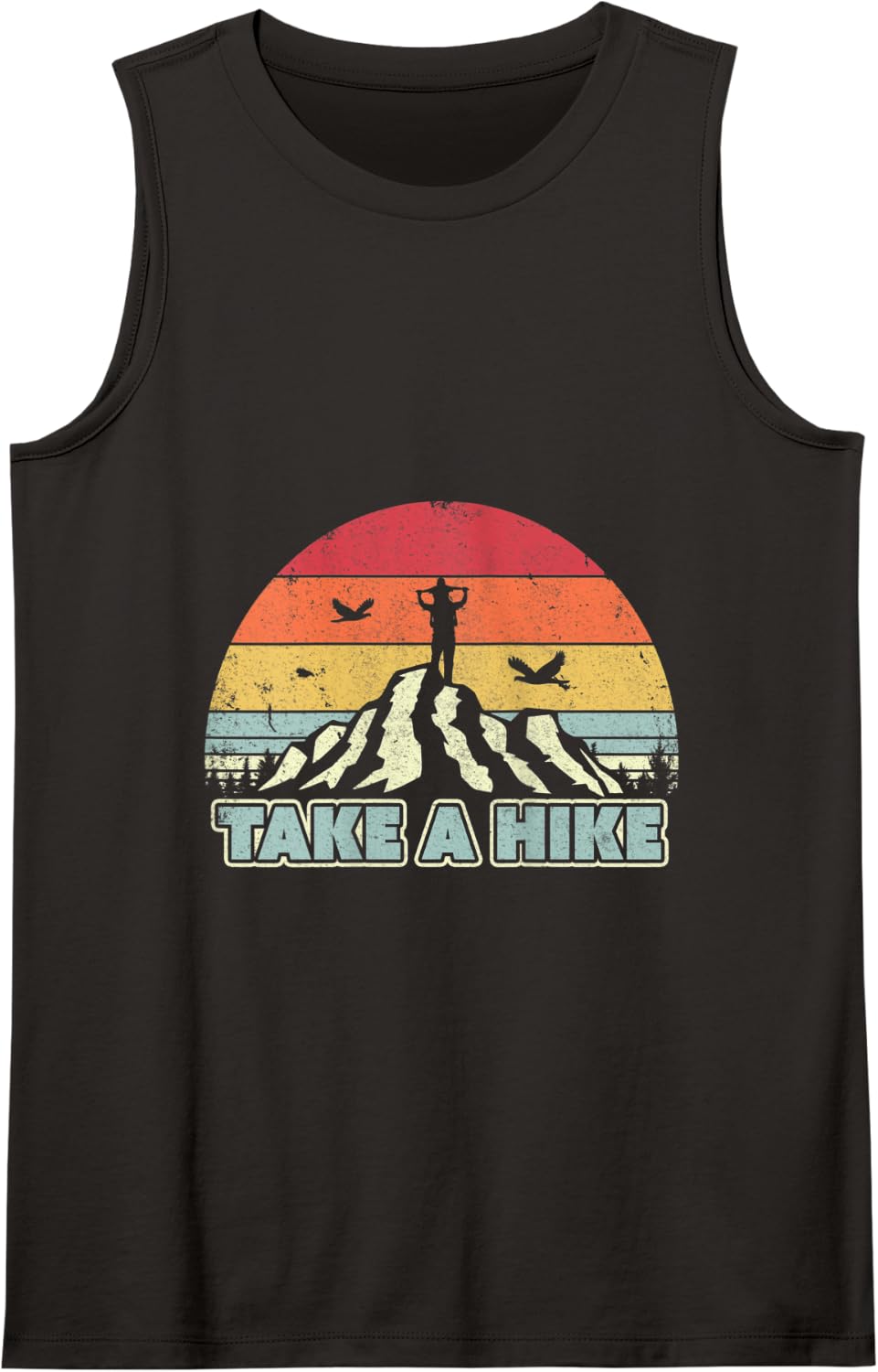 Take A Hike, Retro Outdoors, Camping Tank Top - Black