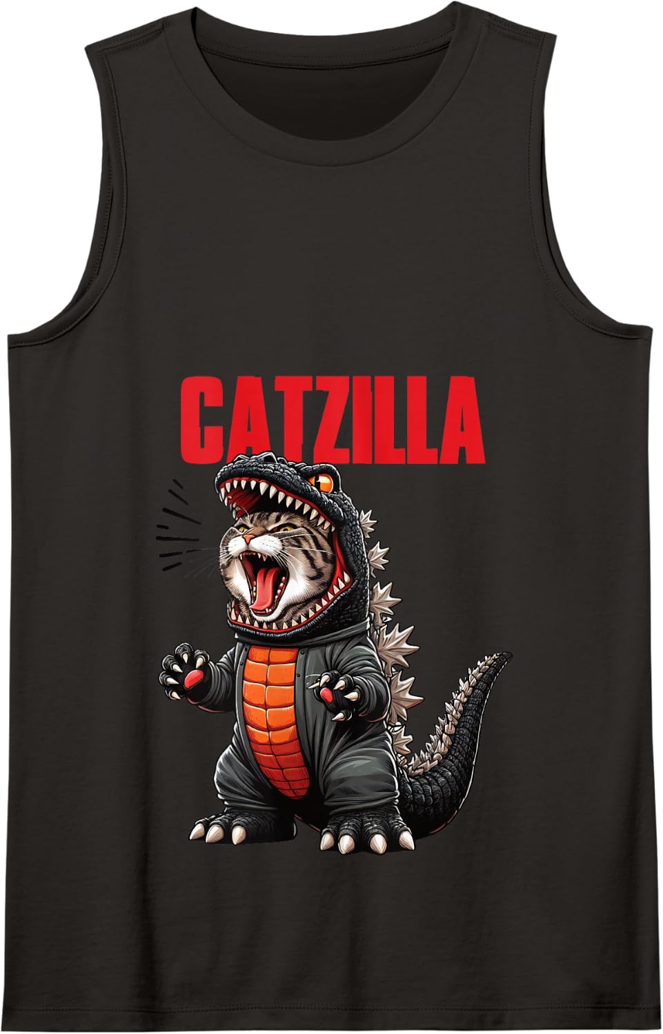 Cute Cat Kitty Catzilla For Cat Moms Cat Dads Pet Lovers Tank Top - Black
