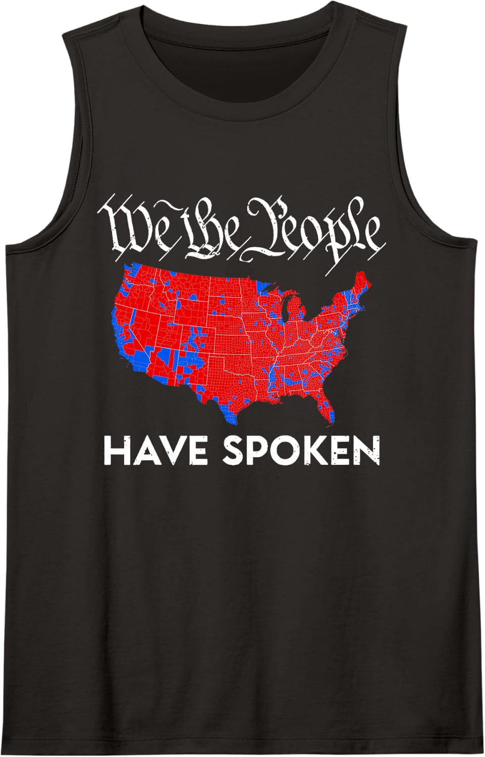We The People Have Spoken Election Map Sleeveless Tank Top - Black