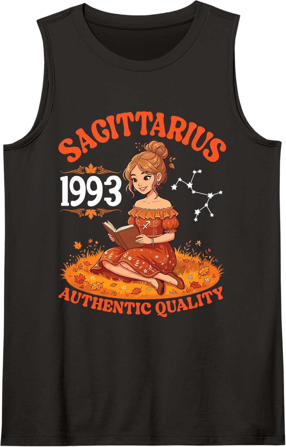 Sagittarius 1993 Authentic Quality 33 Years Old Birthday Sleeveless Tank Top - Black