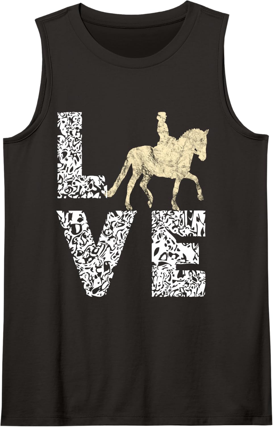 Equestrian Dressage Horse Riding Lover Prance Ride Sleeveless Tank Top - Black