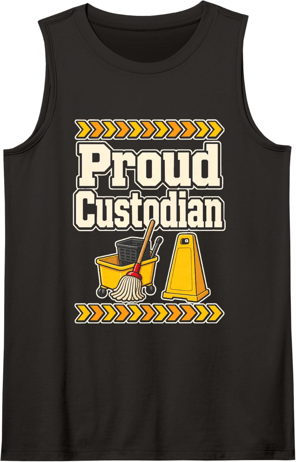 School Custodian Proud Elementary Janitor Appreciation Gift Sleeveless Tank Top - Black