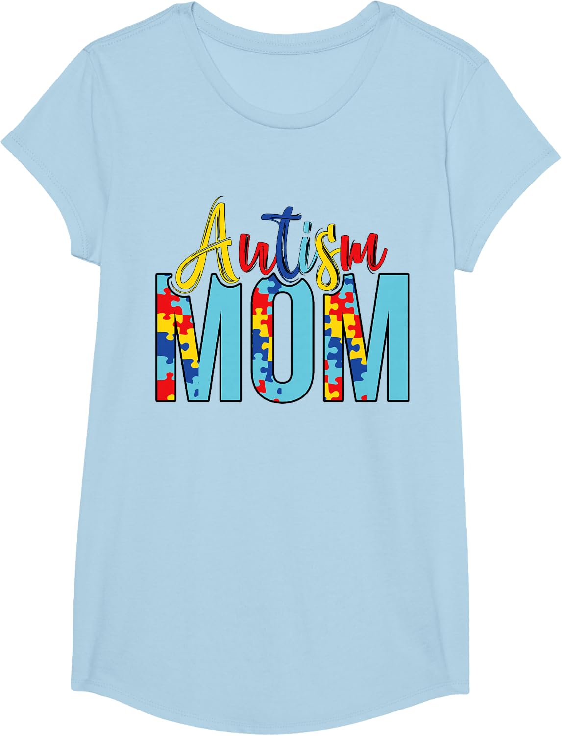 Autism Mom Life Puzzle Mothers Day Autism Mama T-Shirt - Girls Baby Blue