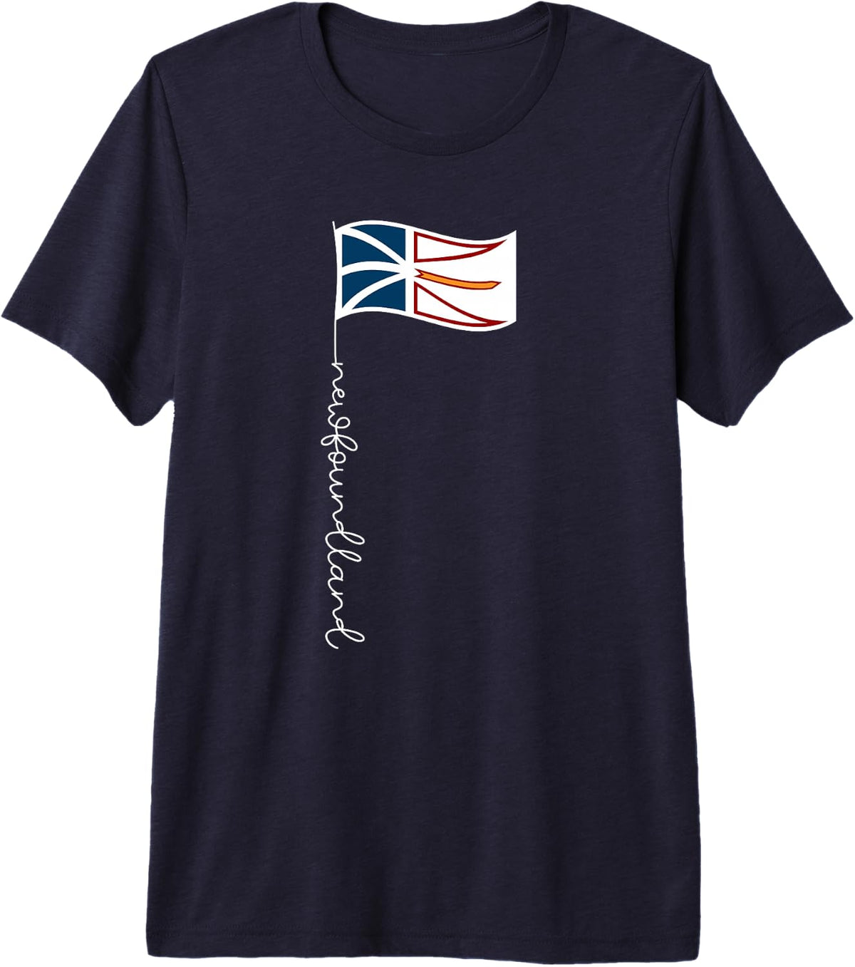 Newfoundland Canada Flag Premium Tri-Blend T-Shirt - Navy Blue