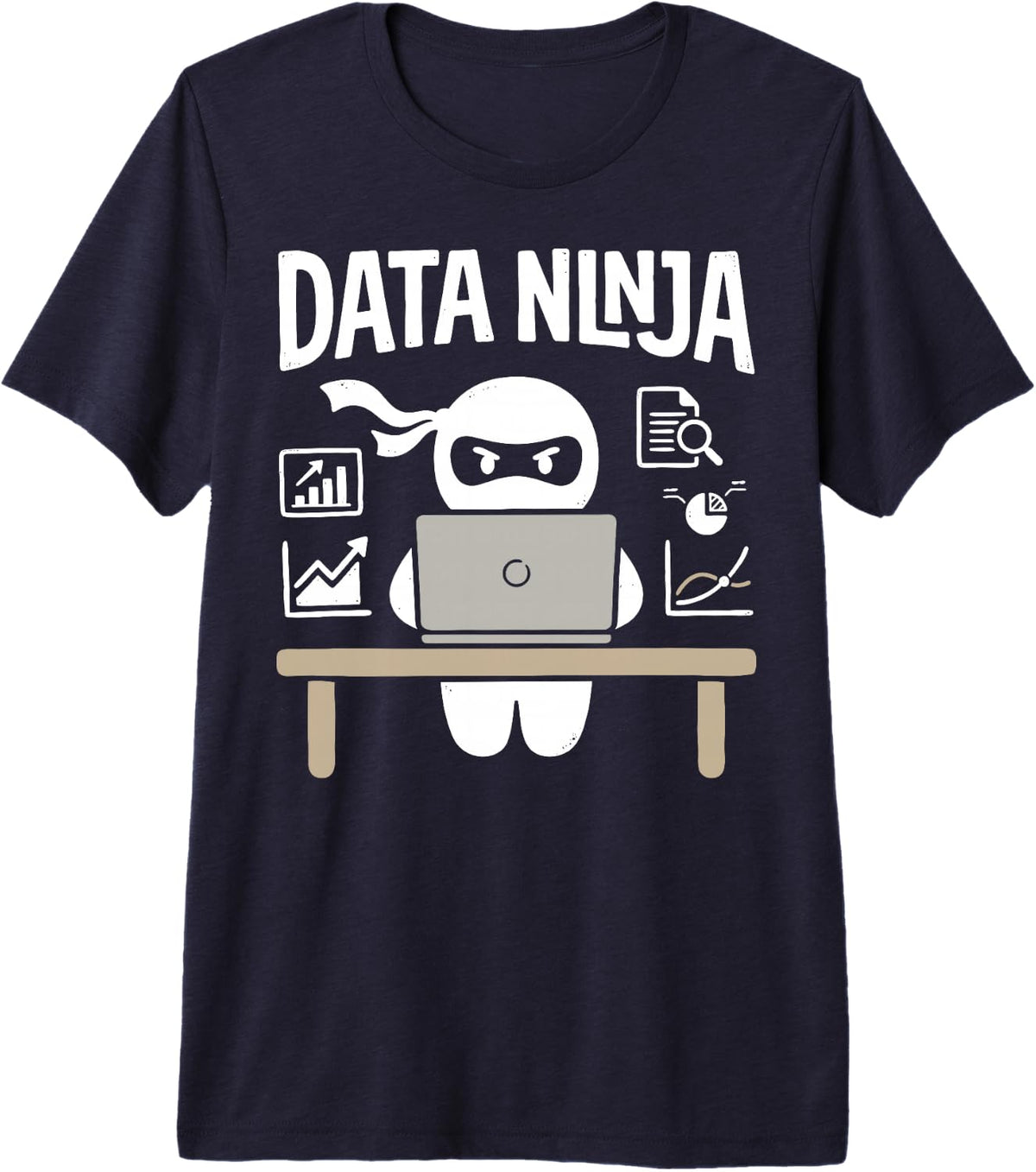 Data Ninja Cybersecurity Hacker Cyber Security IT Analyst Premium Tri-Blend T-Shirt - Navy Blue