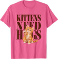 Kittens Need Hugs Orange Tabby Kitten Cat Lover Cute T-Shirt - Pink Heather