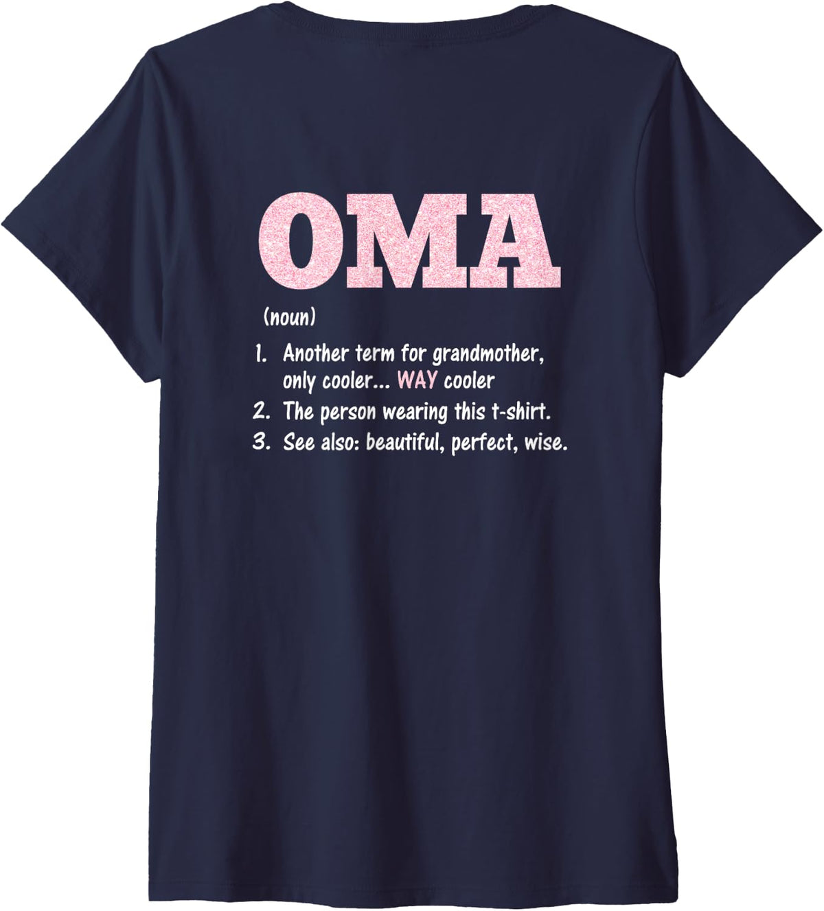 Oma Definition V-Neck T-Shirt - Navy Blue
