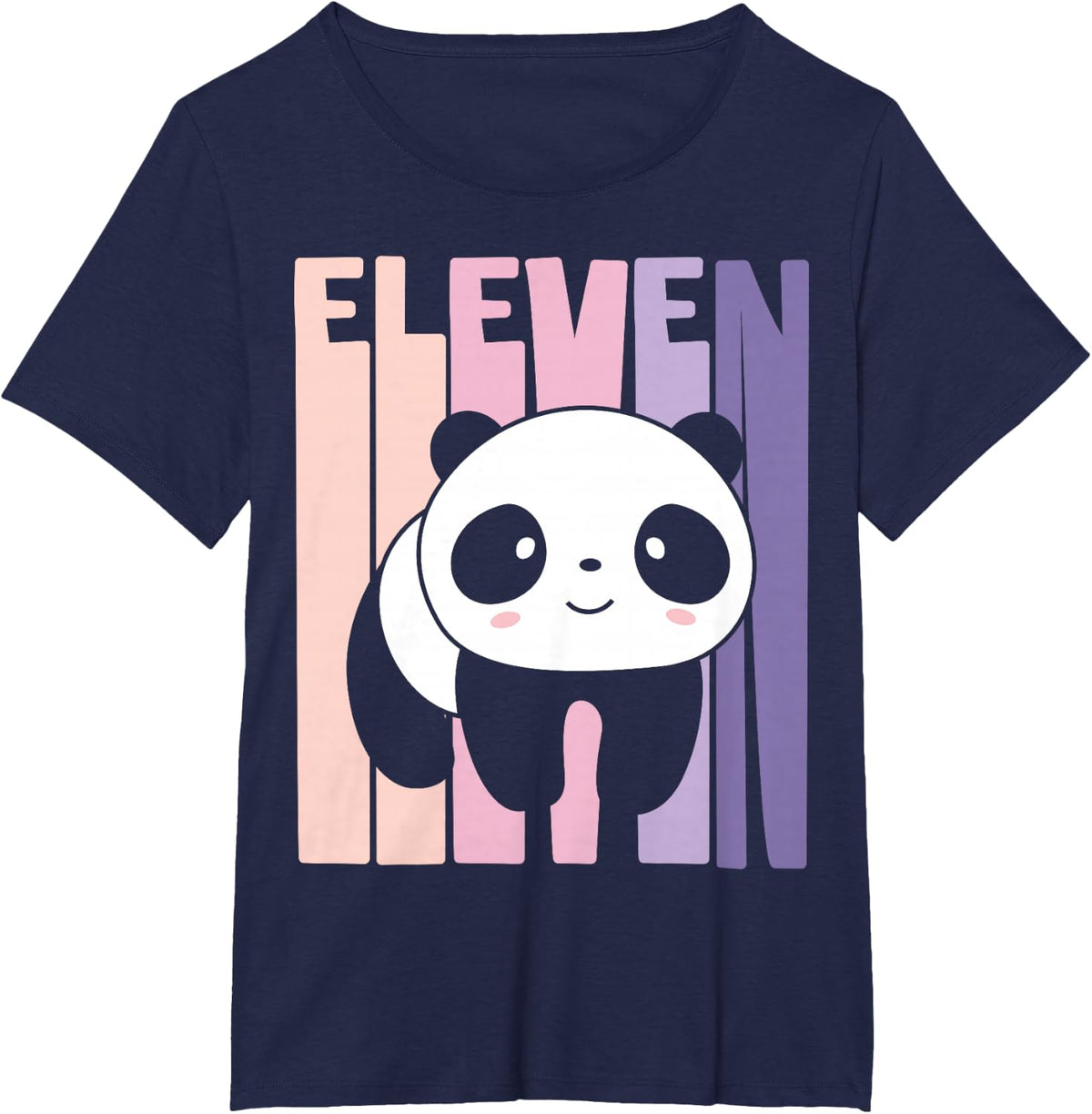 11th Birthday Girl Shirt Cute Panda Bear Tee 11 Year Old Girls Birthday T Shirts - Navy Blue