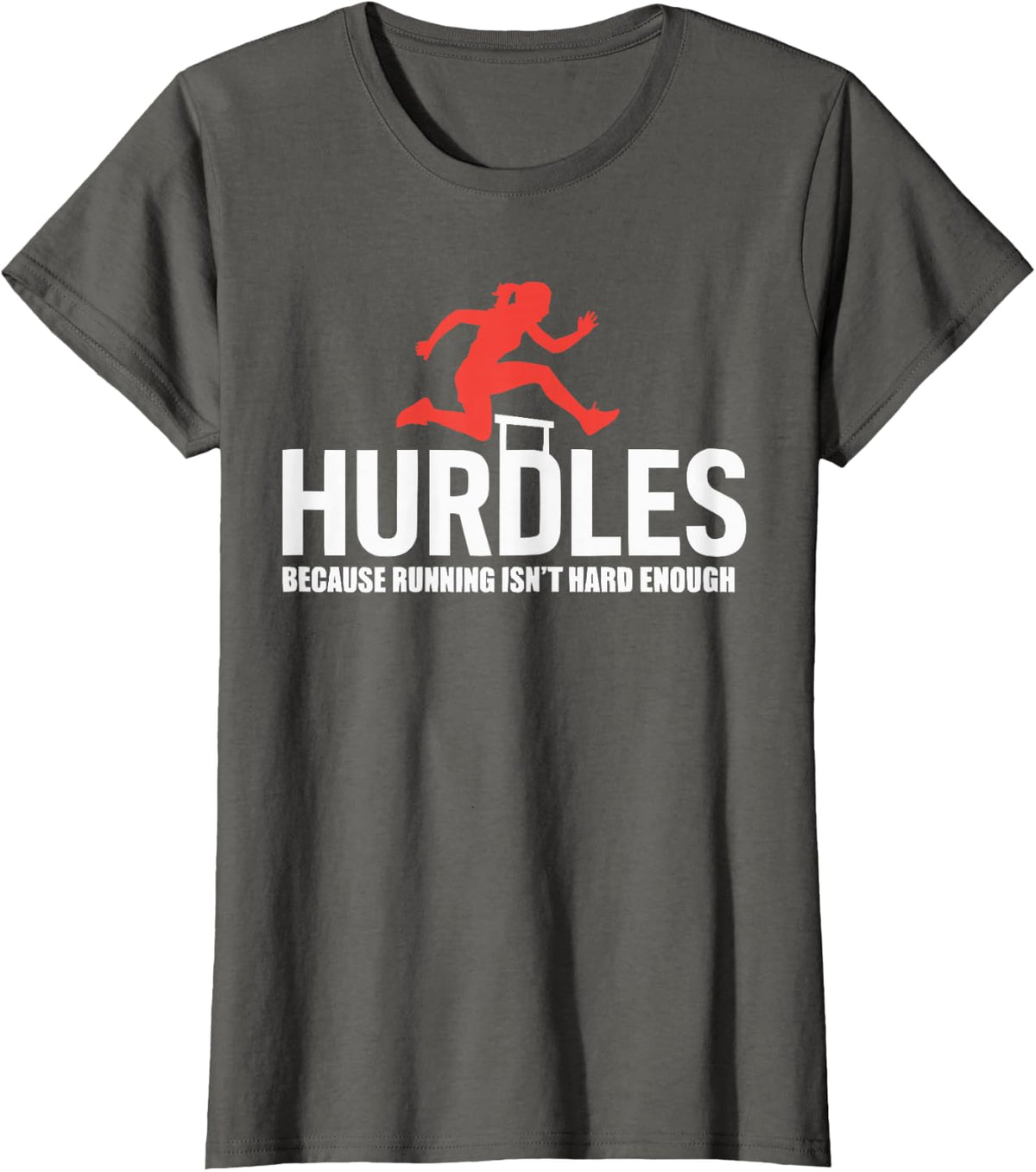Hurdles Athlete Runner Jumper Track And Field Hurdler Sports Tees T Shirts - Asphalt Grey