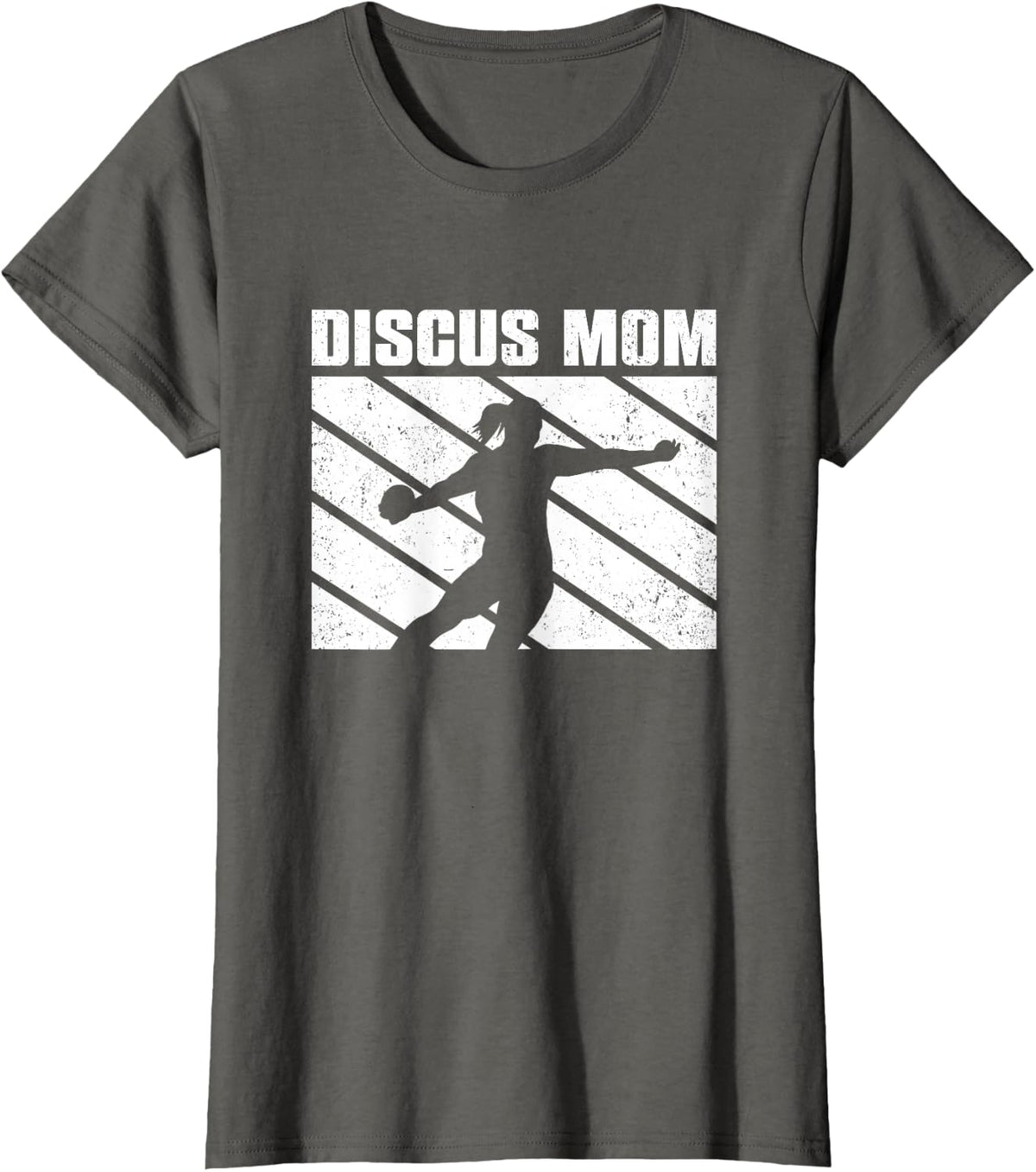 Discus Mom Track And Field Discus Throwing Athlete Thrower T-Shirt - Asphalt Grey