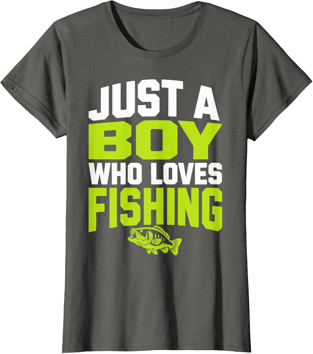 Boy Bass Fishing Angler Family Bass T-Shirt - Asphalt Grey