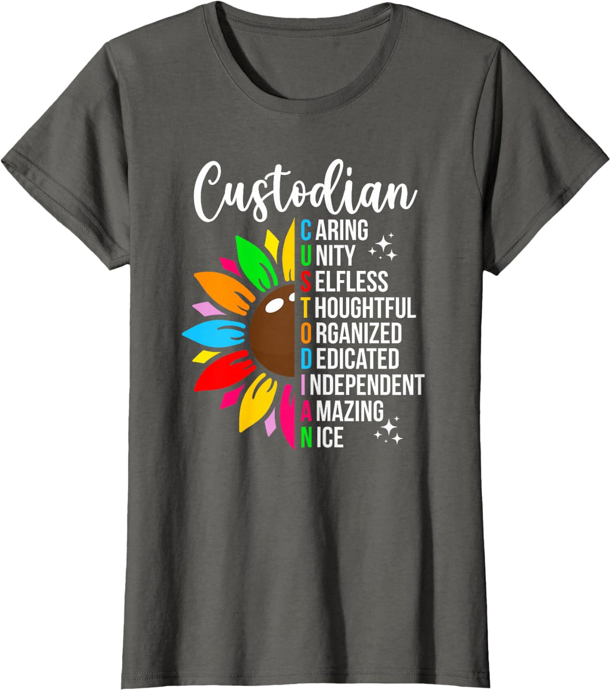 Custodian Appreciation School Custodian T-Shirt - Asphalt Grey