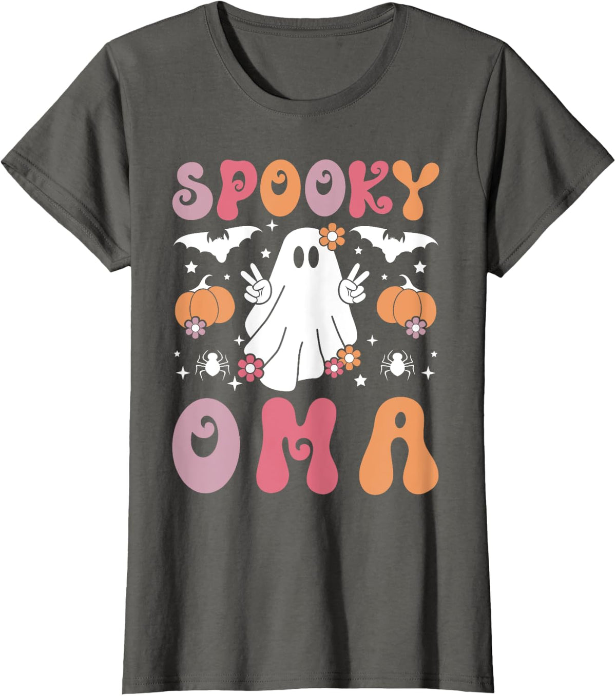 Spooky Oma Grandmother Halloween Oma Grandma T-Shirt - Asphalt Grey