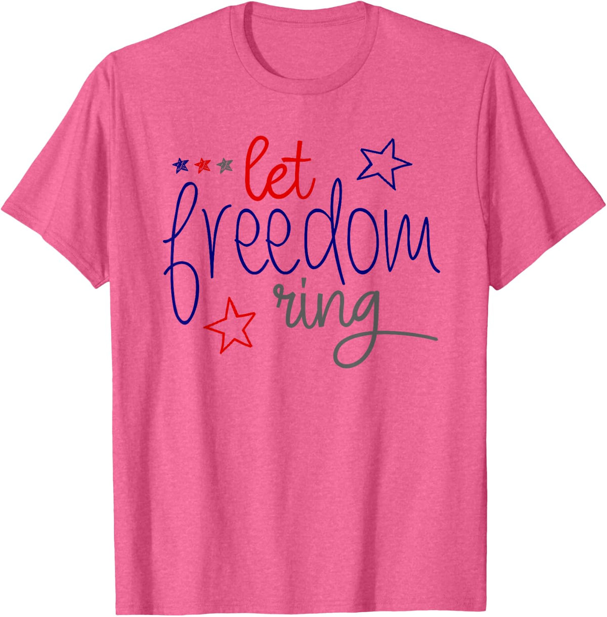 LET FREEDOM RING - Cool USA Independence Day T-Shirt - Pink Heather