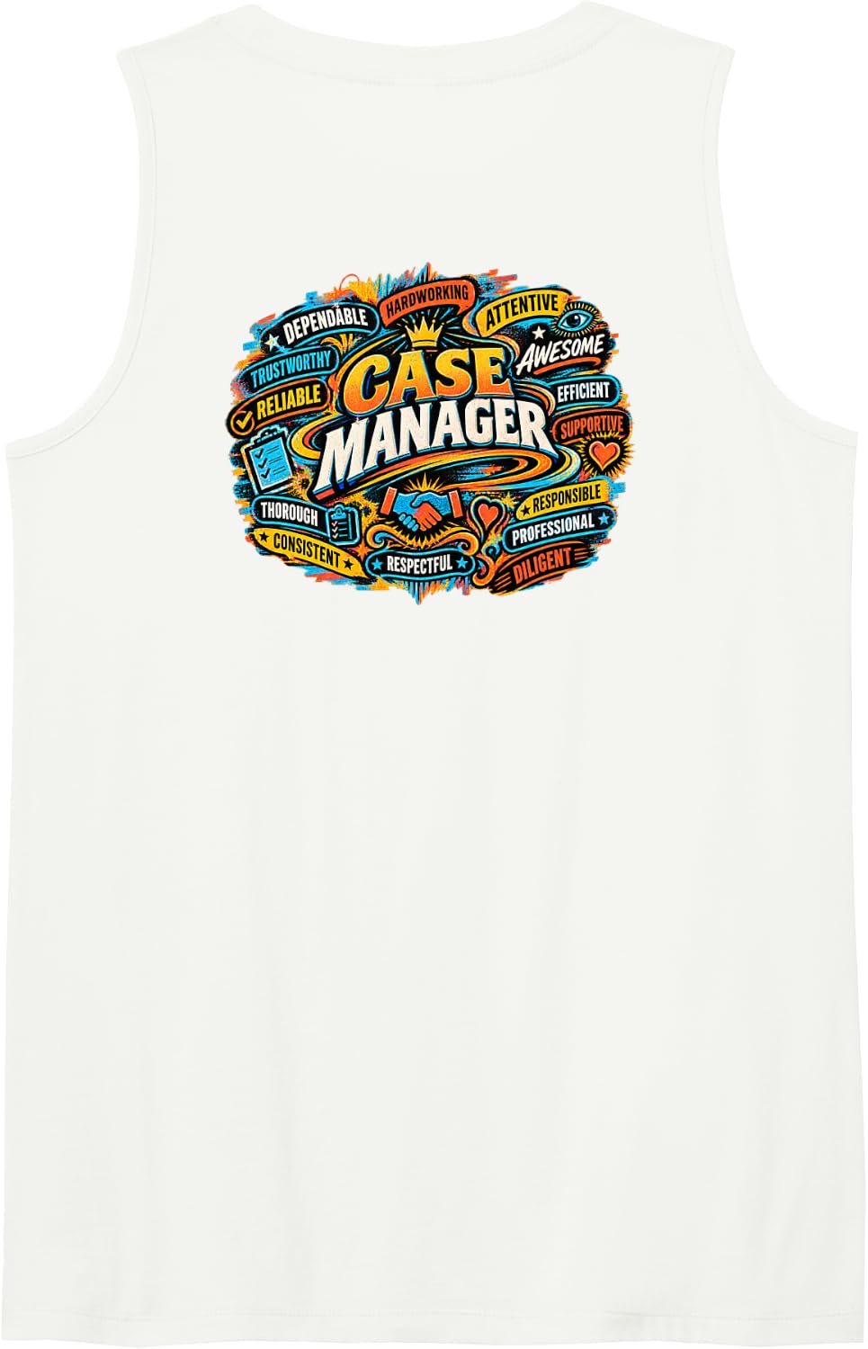 Fun Traits of A Case Manager Unique Social Worker Sleeveless Tank Top - White