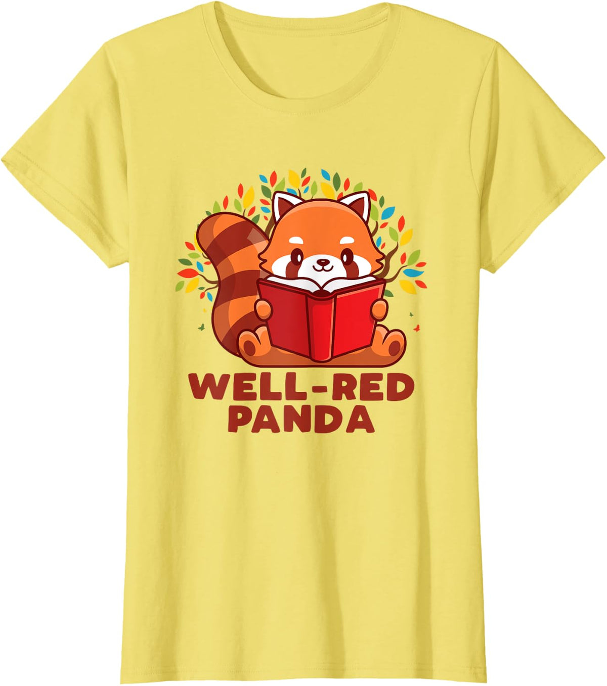 Well-Red Panda Funny Cute Chinese Red Panda Pun T-Shirt - Lemon Yellow