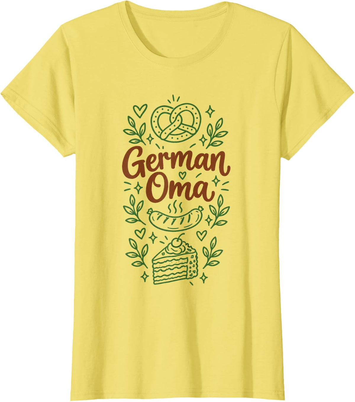 German Oma Grandmother Food Bakery T-Shirt - Lemon Yellow