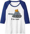 Fish Tank Fun Aquarium Military Animal Pun Sarcastic Graphic Raglan Baseball Tee - Royal Blue\/White