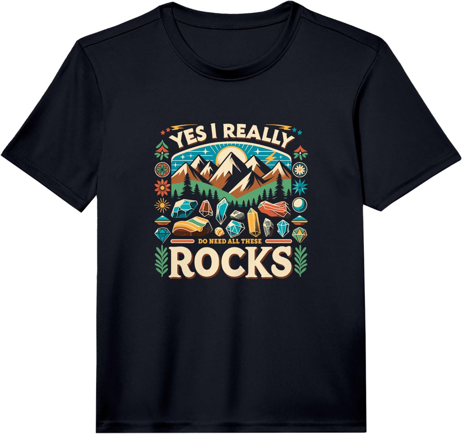 Geologists Rock Geology Earth Scientists Mineral Collectors Performance T-Shirt - Black