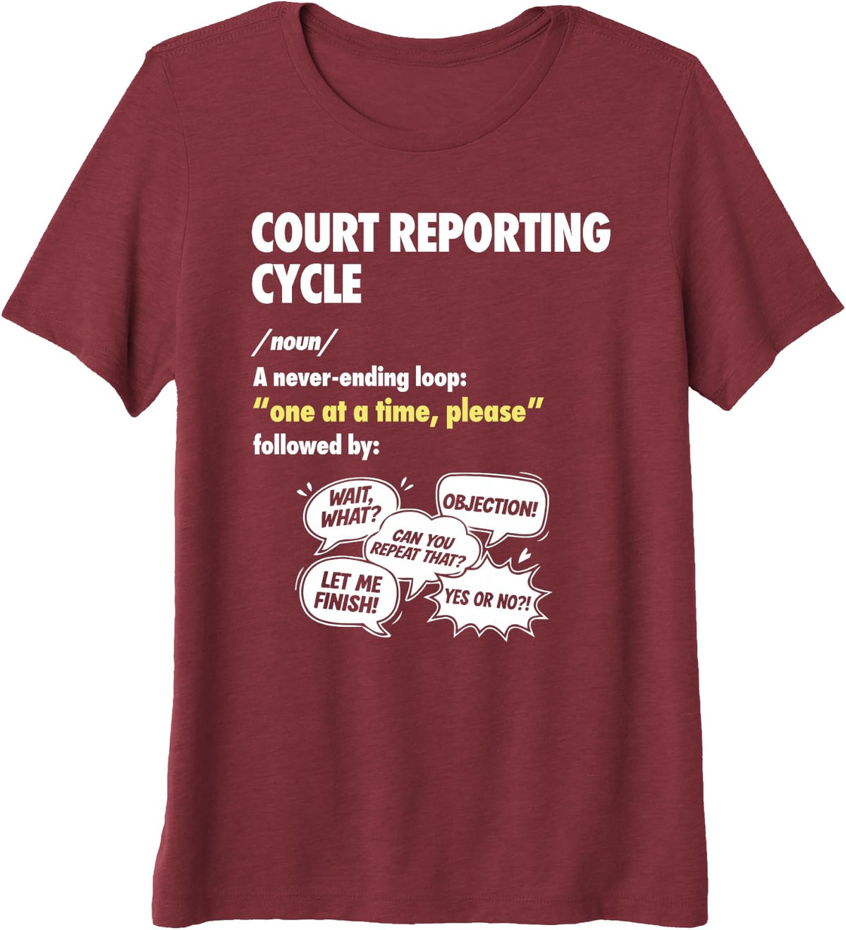 Court Reporter Stenographer Premium Tri-Blend T-Shirt - Burgundy