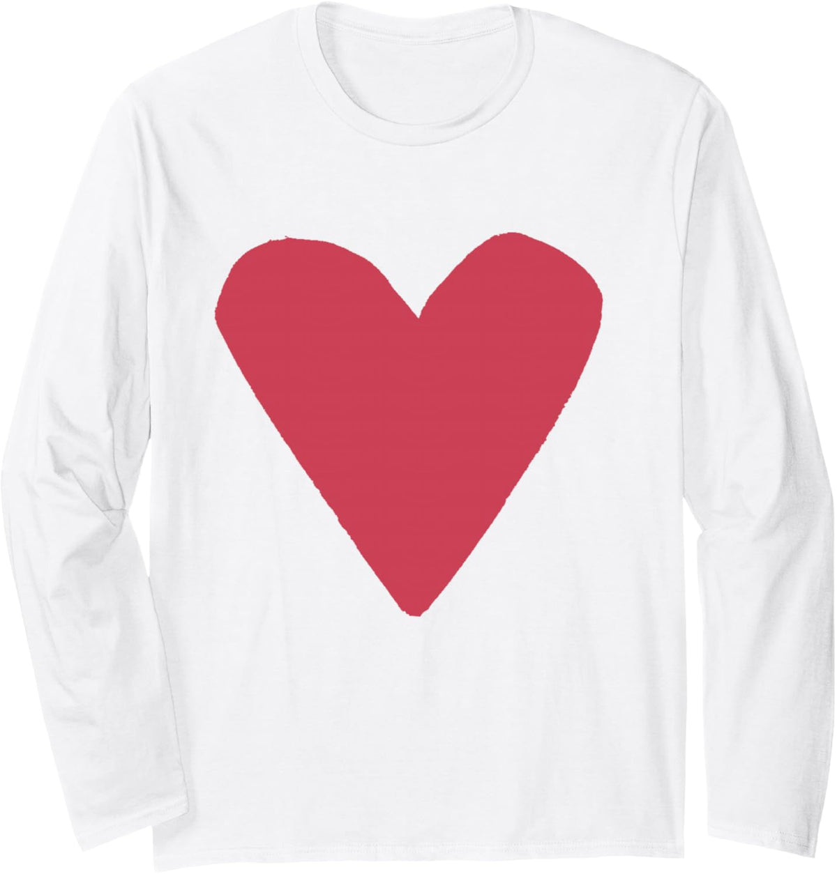 Red Heart White Long Sleeve T-Shirt - Adult Unisex White