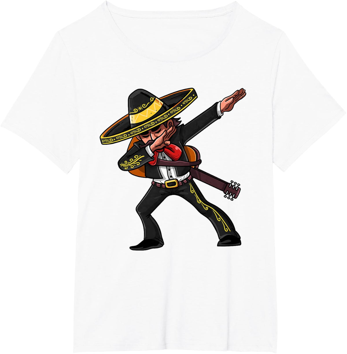 Dabbing Mexican Mariachi Shirt | Cinco De Mayo Costume Tee T-Shirt - White