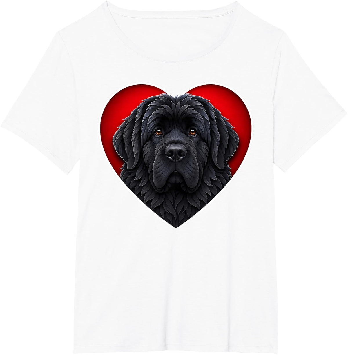 Newfoundland Dog Heart T-Shirt - White