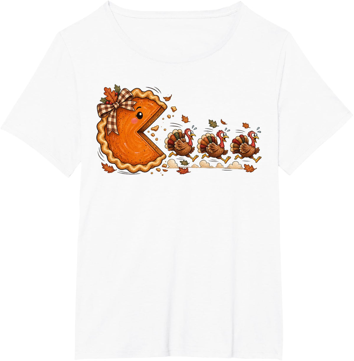 Pie Hunting Turkey Thanksgiving Graphic Funny Fall Farm Men T-Shirt - White