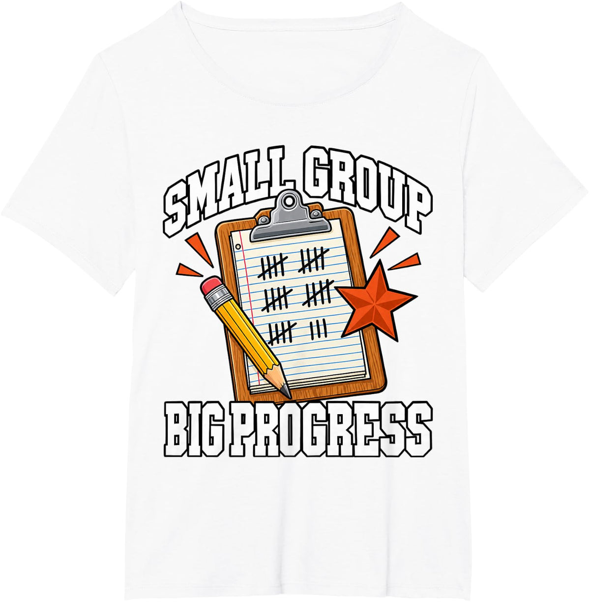 Paraeducator Small Group Big Progress Clipboard Aide Fans T-Shirt - White