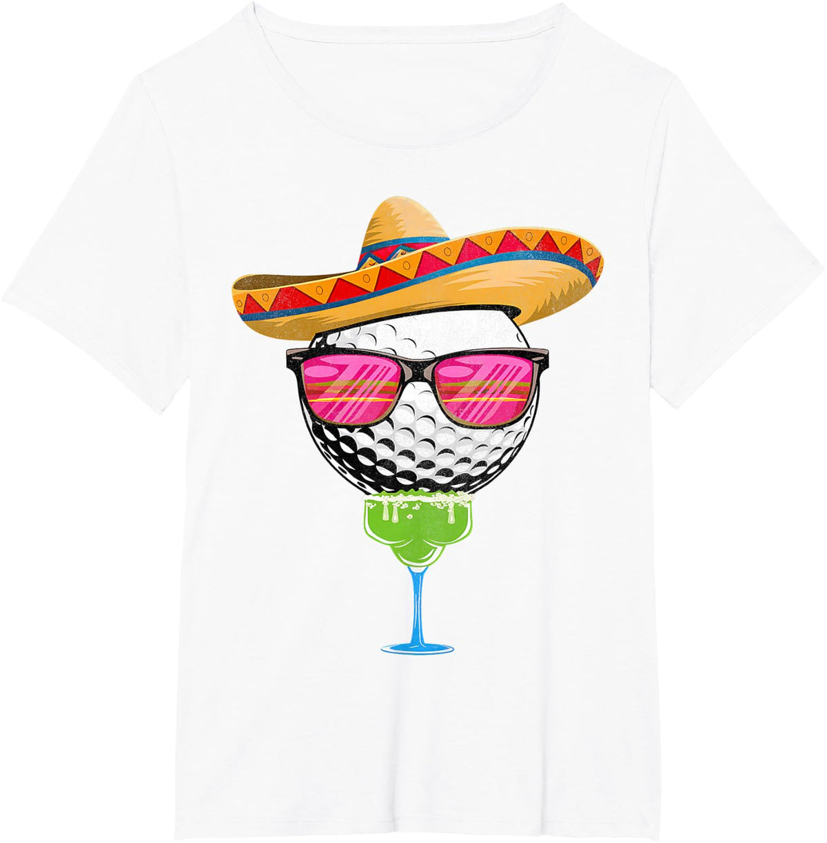 Cinco de Mayo Fietsa Golf Ball Sombrero Margarita Women T-Shirt - White