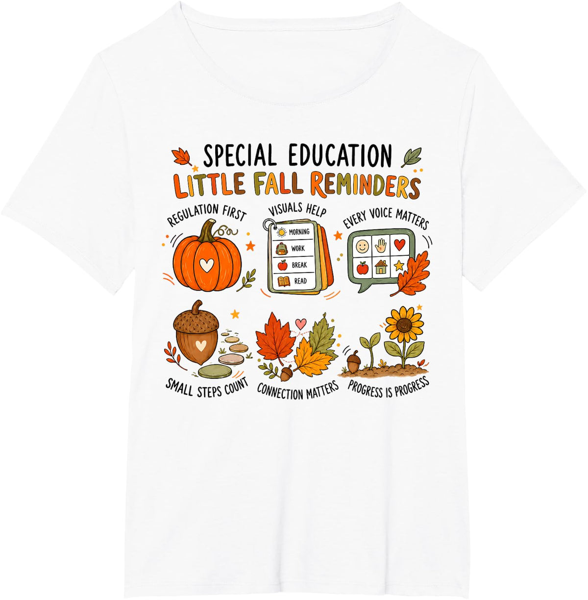 SPED Fall Special Education Autumn Vintage Teacher Fall T-Shirt - White
