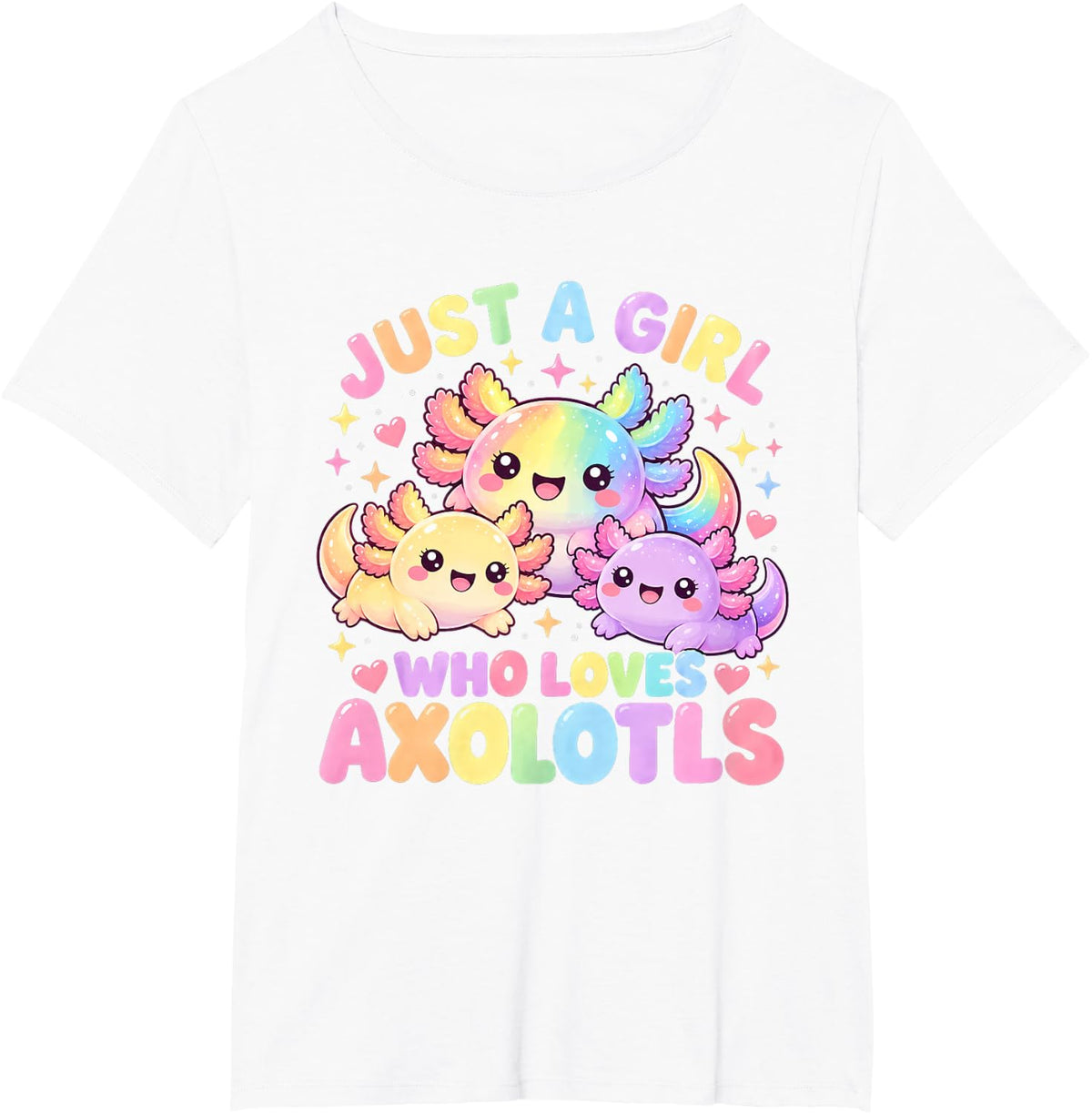Axolotl Squishies Squishy Tshirt Lizard Kids Daughter Kawaii T-Shirt - White