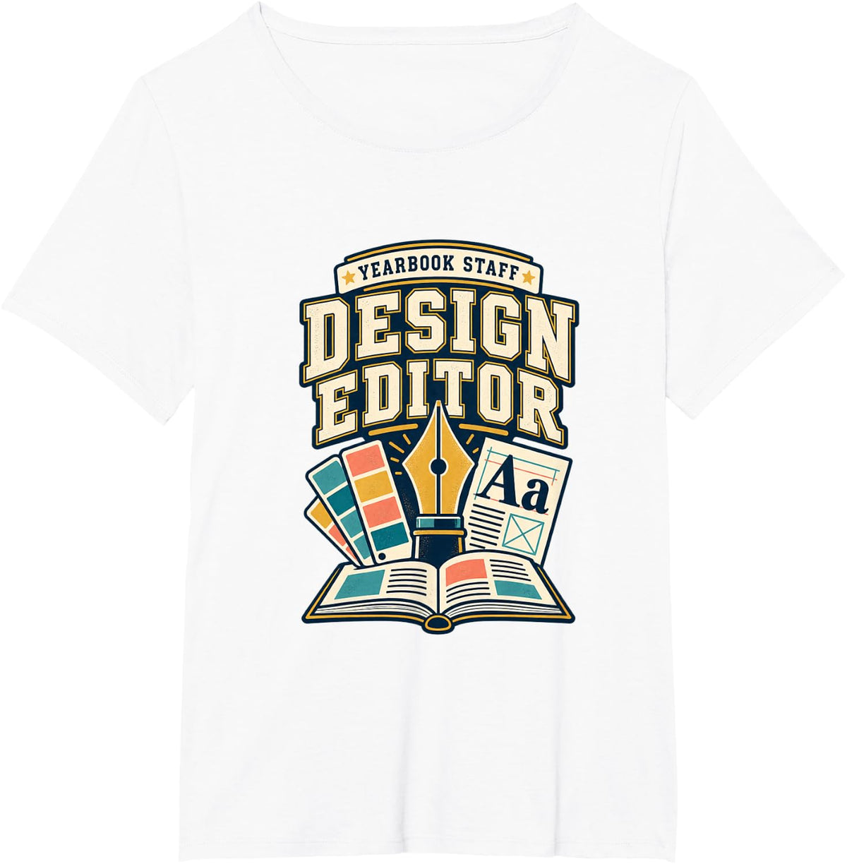 Yearbook Staff Design Editor Creative Journalism Role Design T-Shirt - White