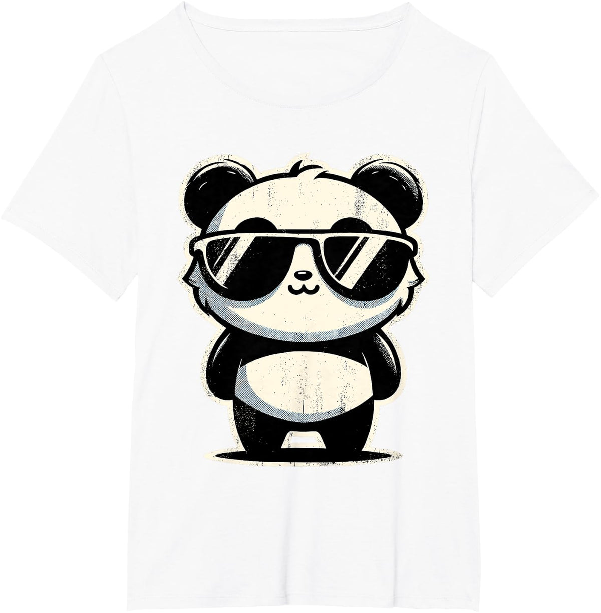 Retro Panda in Sunglasses BBQ Pool Party Funny Panda T-Shirt - White