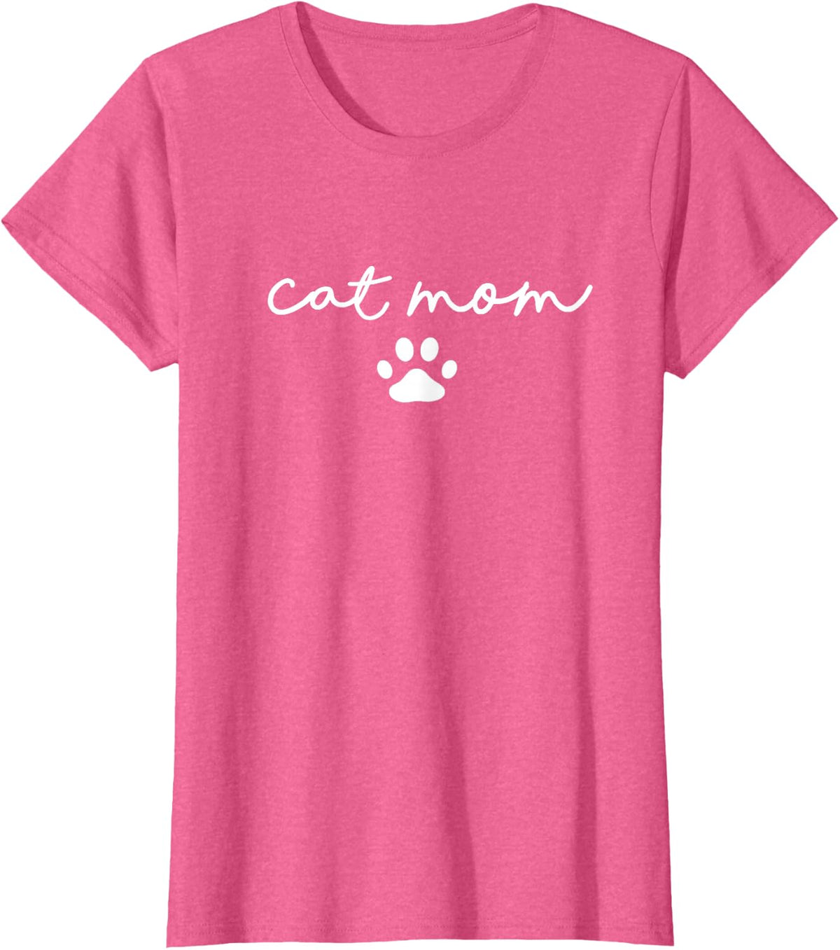 Cat Mom for Women Simple Fur Mama Kitten Lover T-Shirt - Pink Heather