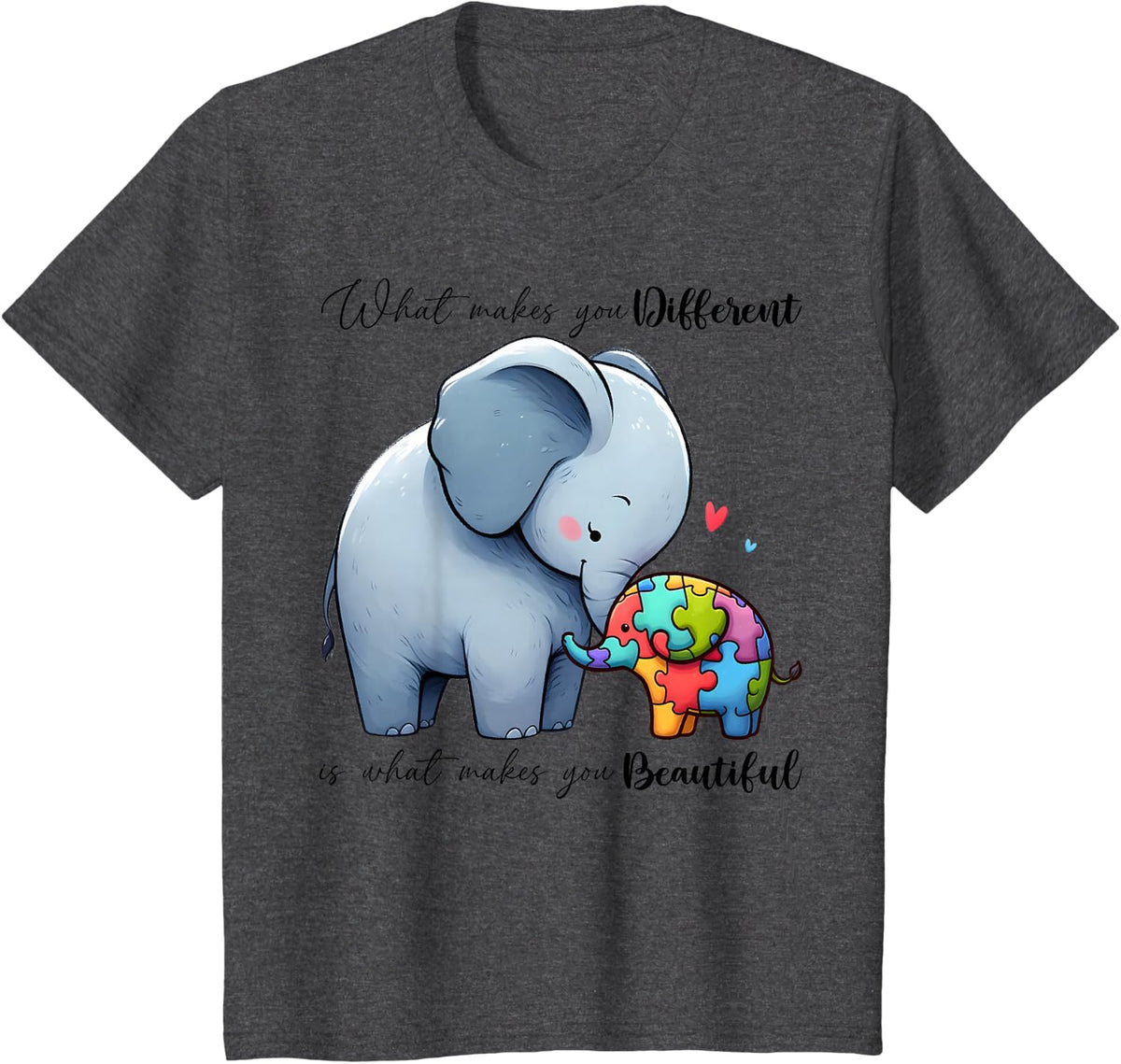 What Makes You Different is What Makes You Beautiful Autism T-Shirt - Dark Heather Grey