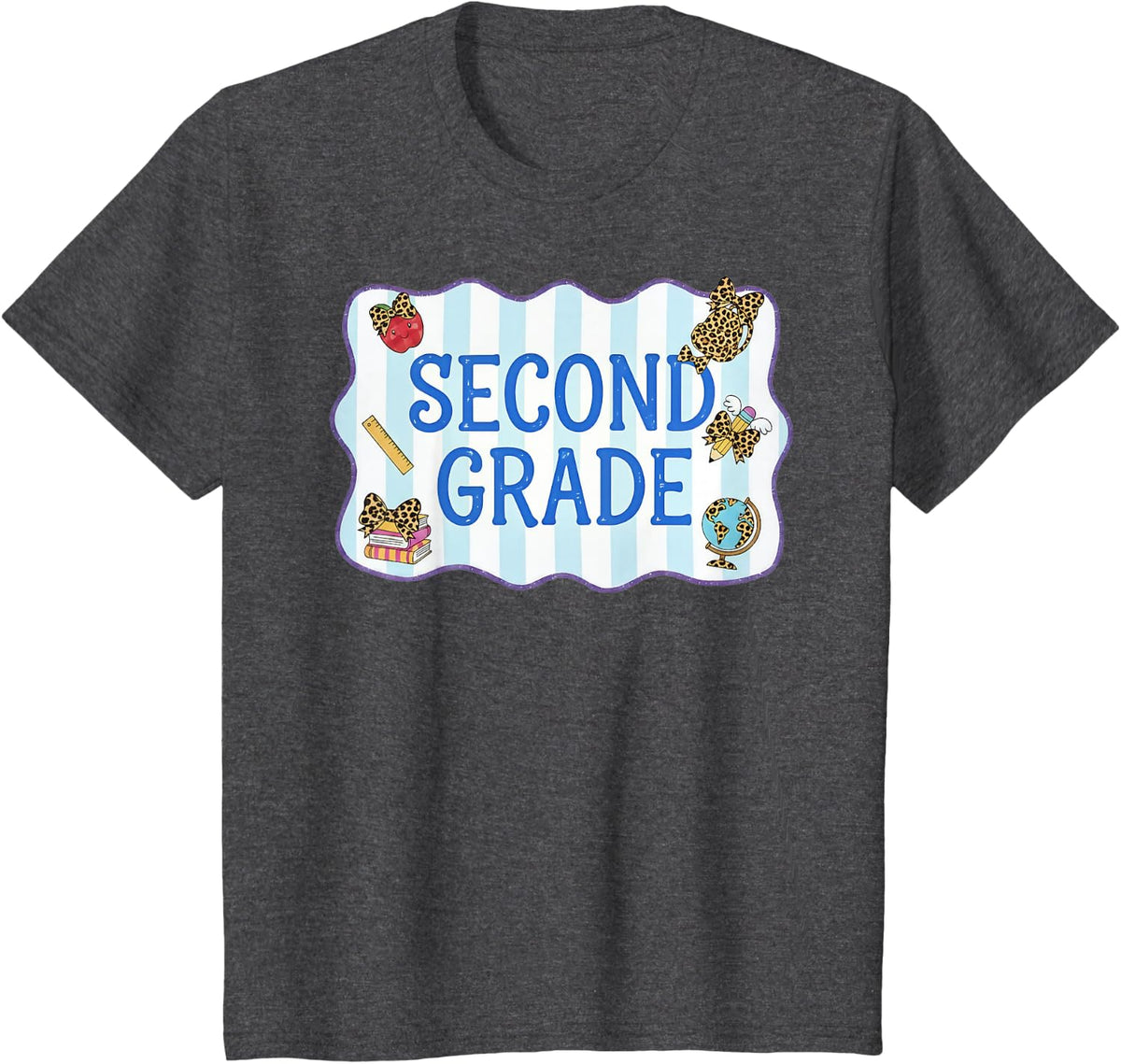 Second Grade, Funny School T-Shirt - Dark Heather Grey