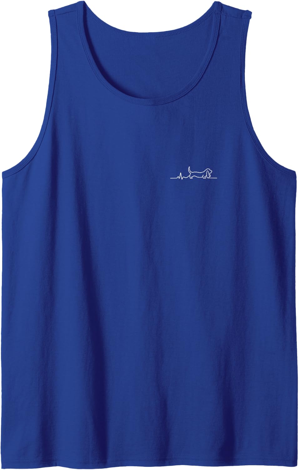 Basset Hound Heartbeat Minimalist Dog Lover Design Sleeveless Tank Top - Royal Blue