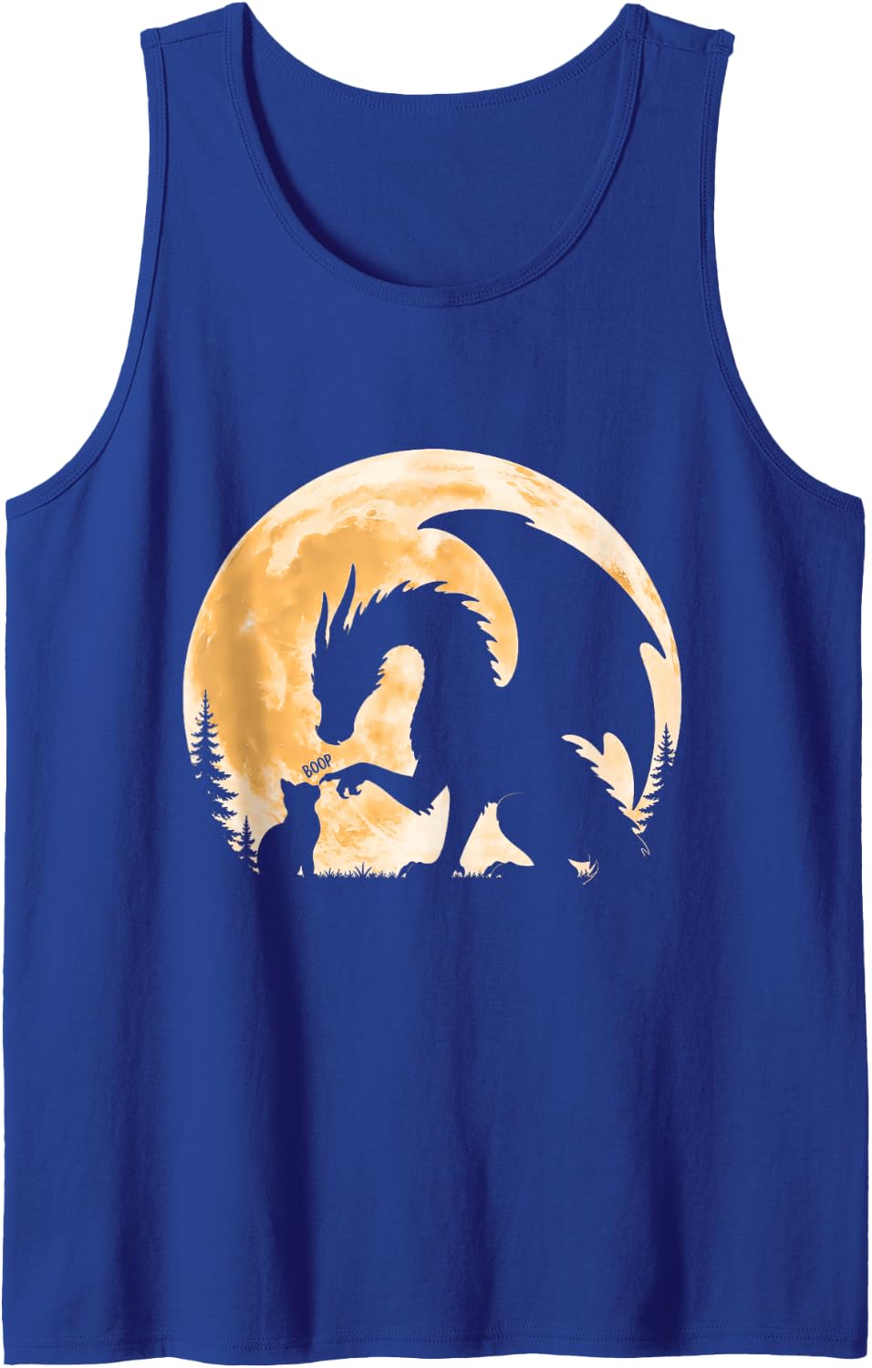 Retro Dragon Boop Cat Under Moon Gothic Cat Lover Men Women Tank Top - Royal Blue