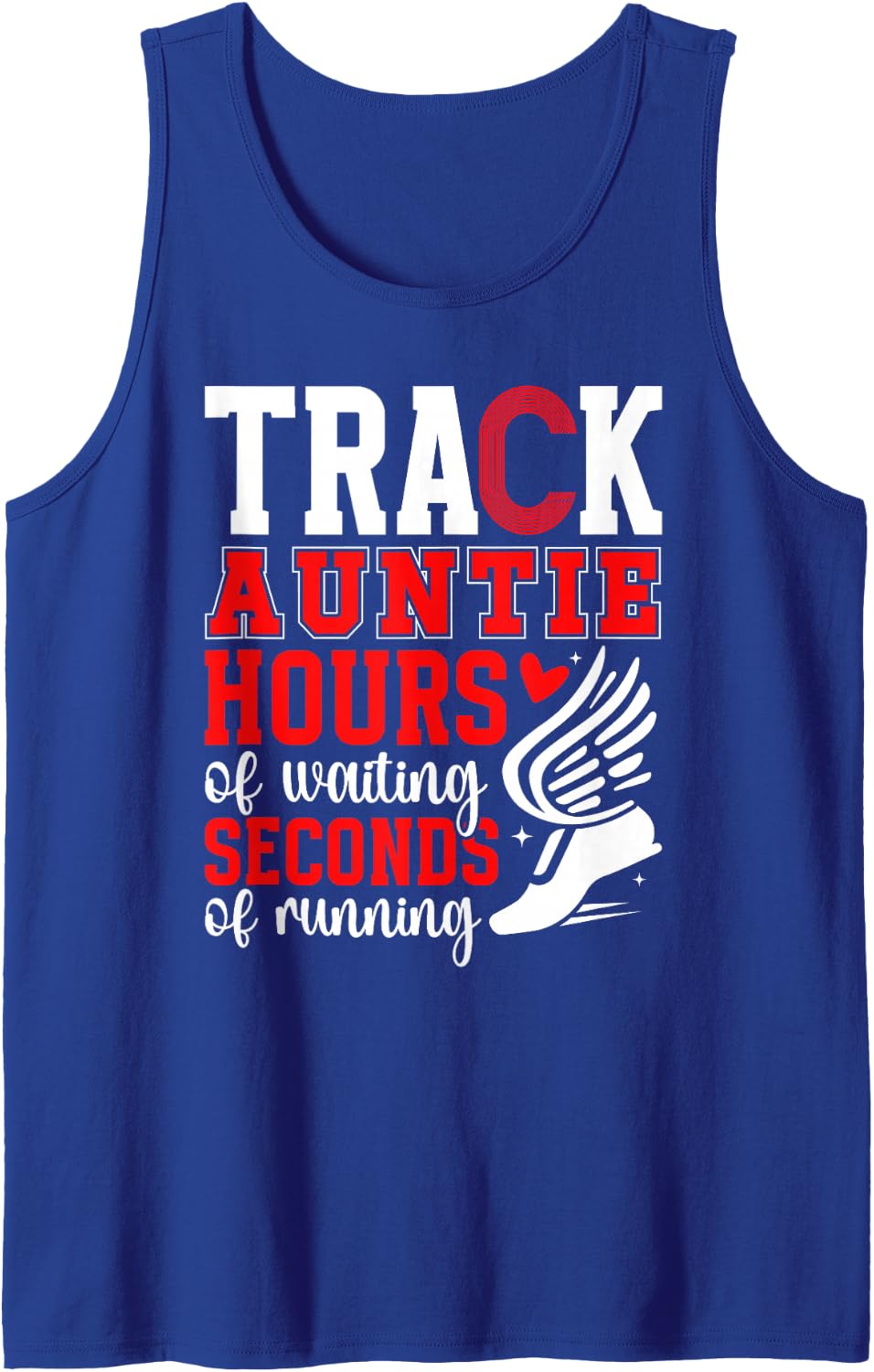Track Auntie Funny Track and Field Aunt Track Aunt Sleeveless Tank Top - Royal Blue