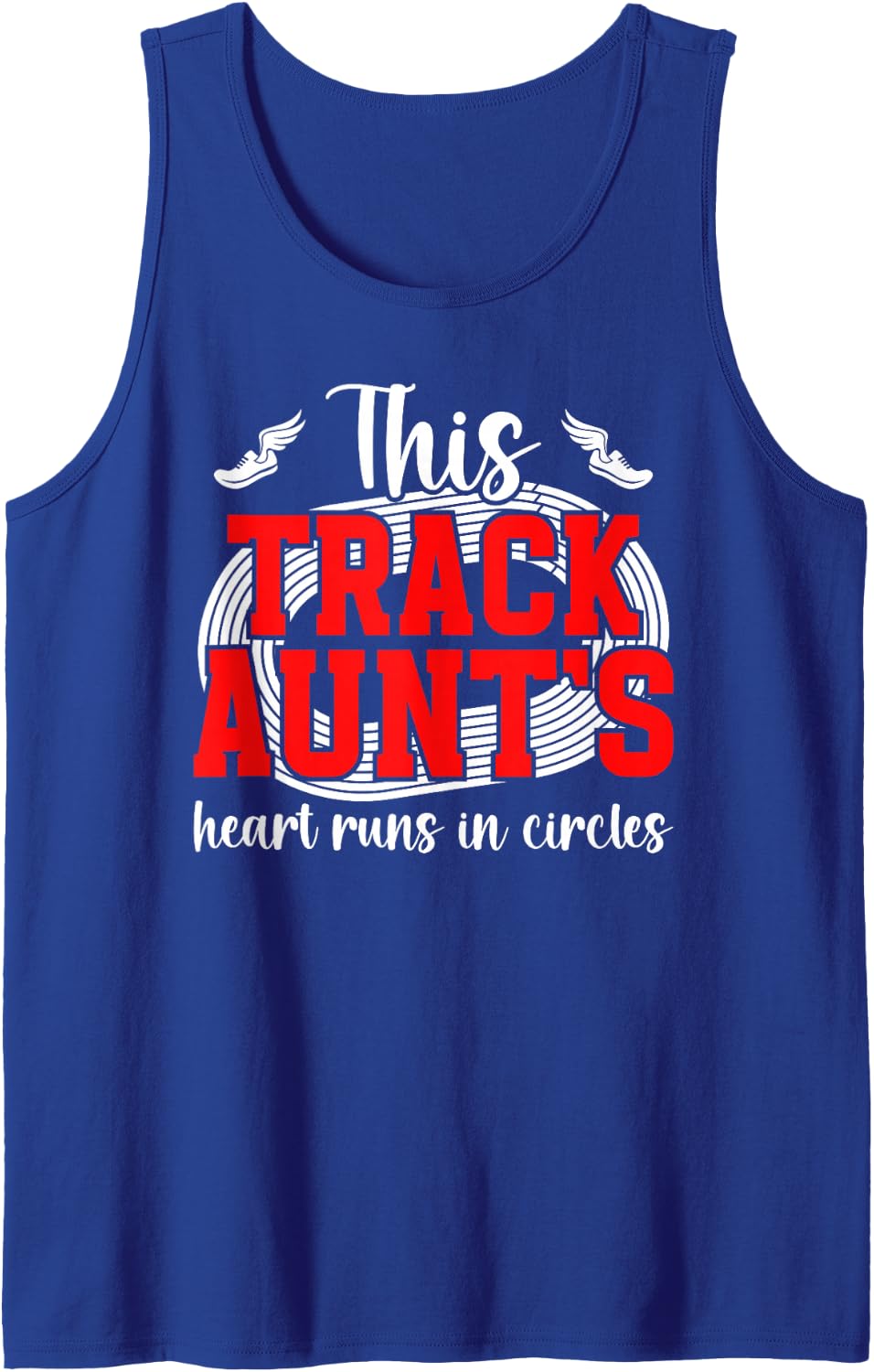 Proud Track Aunt of A Track and Field Athlete Aunt Sleeveless Tank Top - Royal Blue