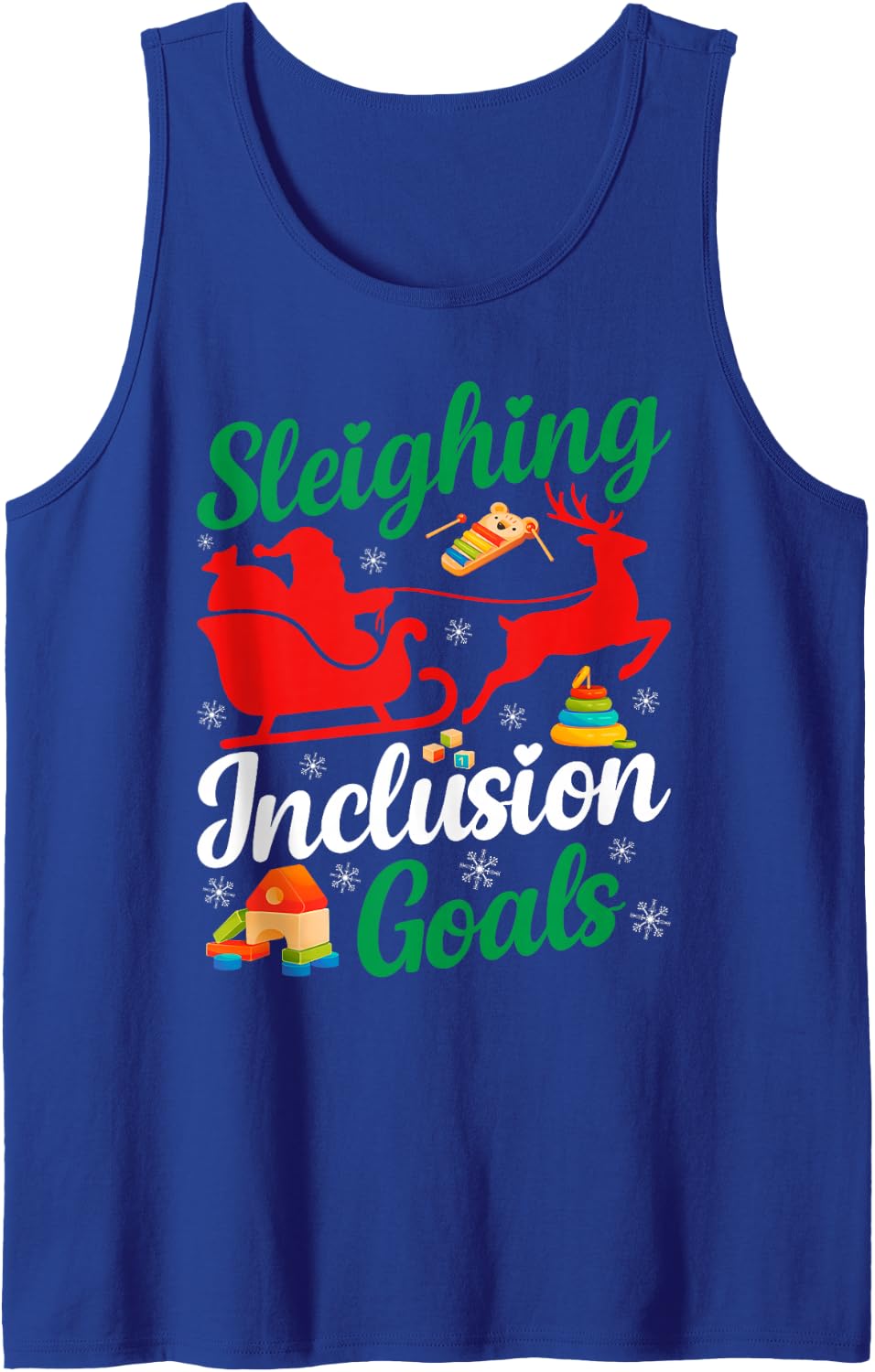 Inclusion Goals SPED Teacher Christmas SPED Teaching Xmas Sleeveless Tank Top - Royal Blue