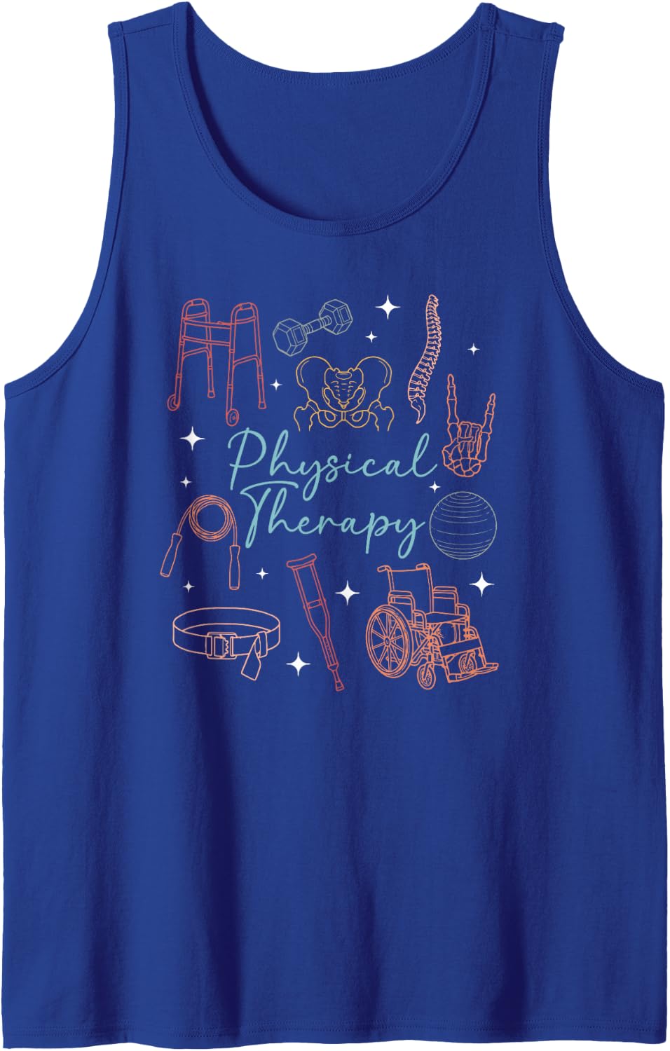Physical Therapy Month PT Physical Therapist Sleeveless Tank Top - Royal Blue