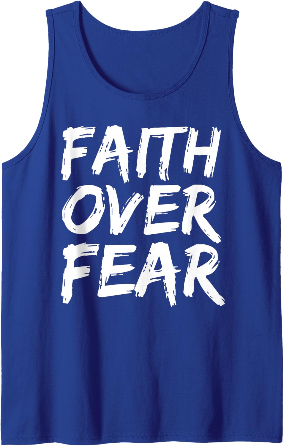 Christian Quote Gift Bible Verse Saying Mens Faith Over Fear Tank Top - Royal Blue